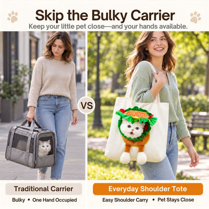 Viral Head-Out Pet Carrier Tote – Cute Shoulder Bag for Cats & Small Dogs