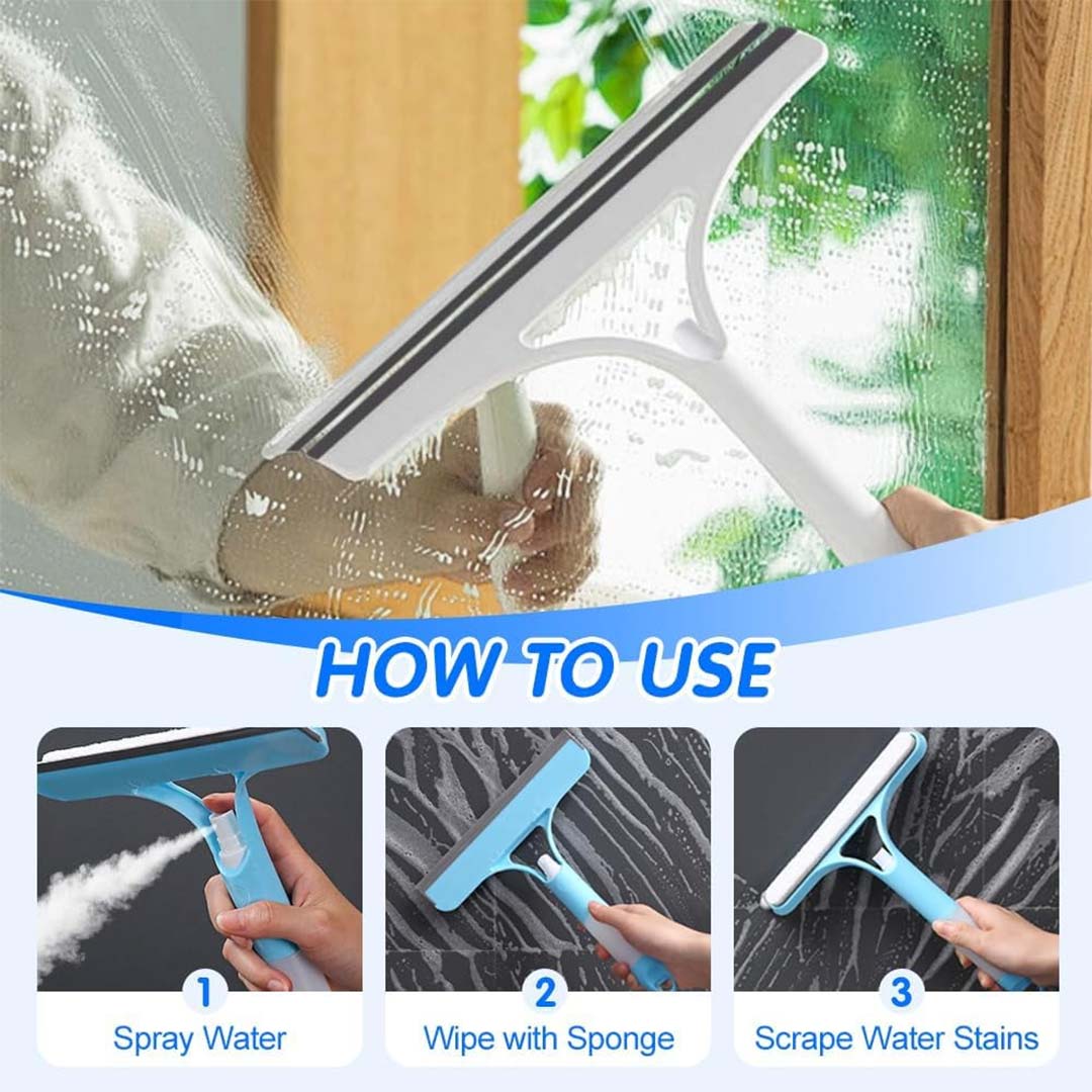 🔥Fast-Clean 3-in-1 Squeegee: Spray, Scrub & Wipe in Half the Time