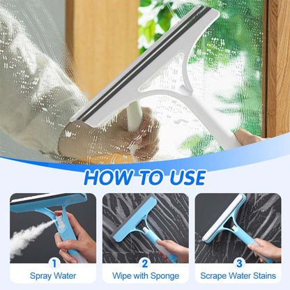 🔥Fast-Clean 3-in-1 Squeegee: Spray, Scrub & Wipe in Half the Time