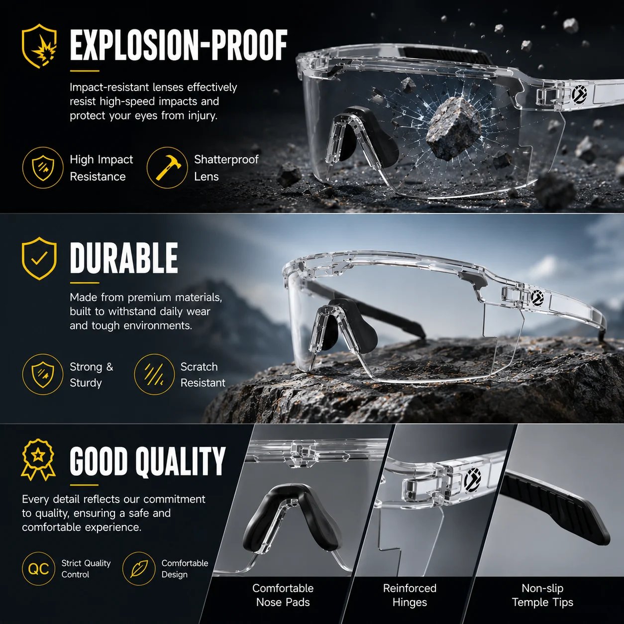 Light-Adaptive Wraparound Sunglasses