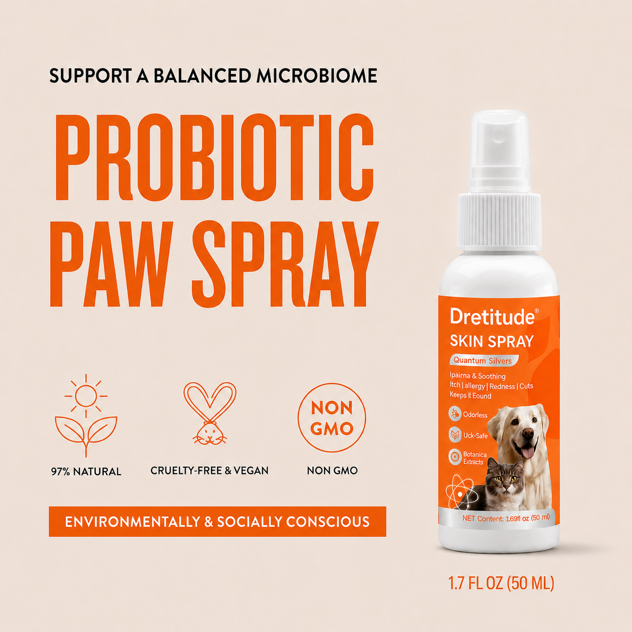 Quantum Silver Skin Relief Spray for Dogs & Cats
