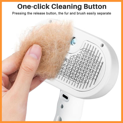 3-in-1 Steamy Pet Brush — Self-Cleaning Steam Cat & Dog Brush for Shedding, Tangled Hair & Relaxing Massage