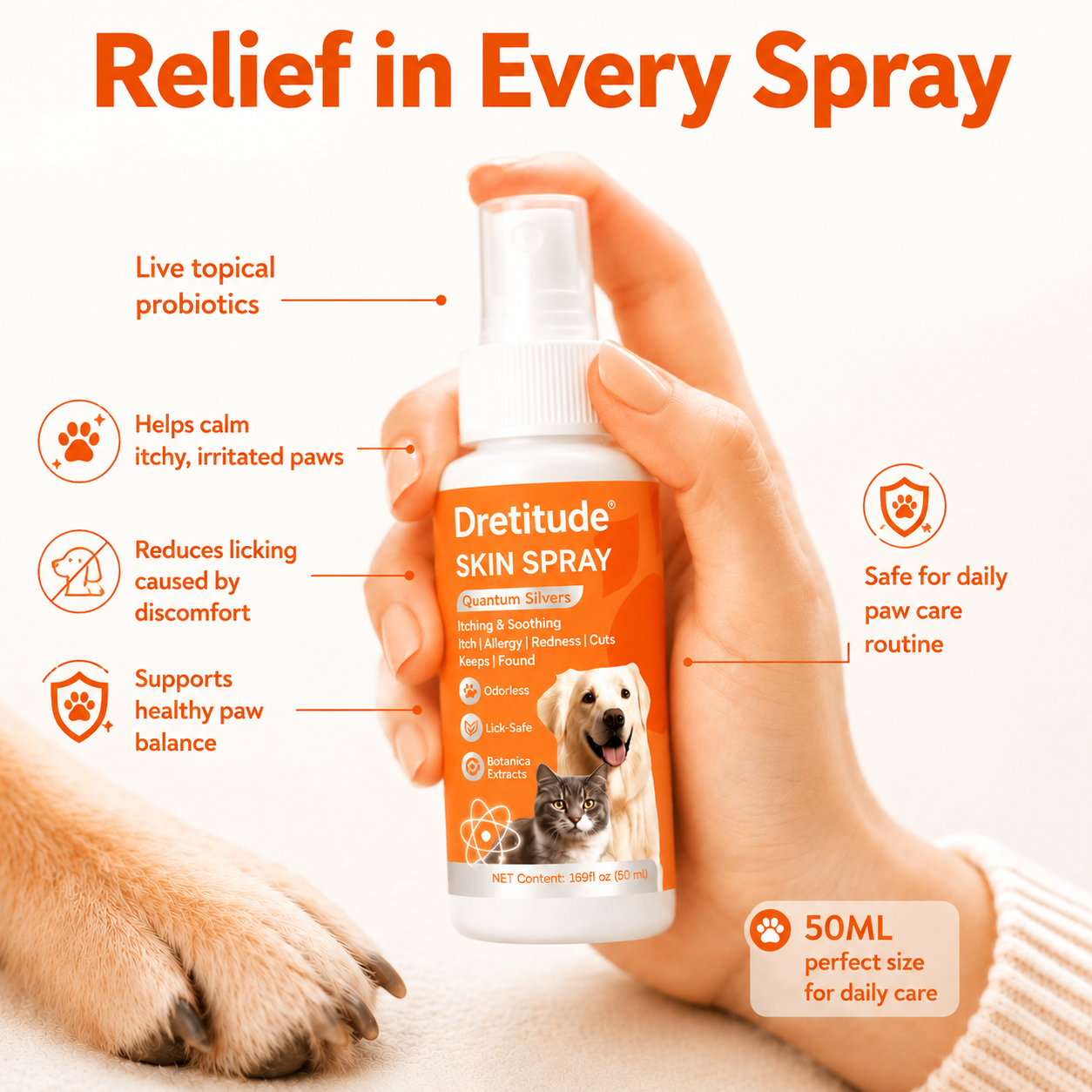 Quantum Silver Skin Relief Spray for Dogs & Cats