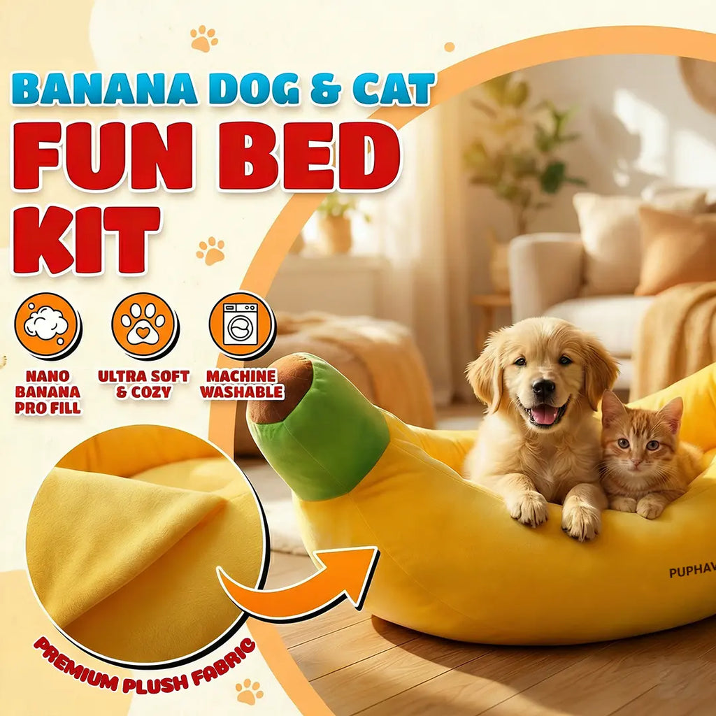 Banana Dog & Cat Fun Bed Prive Collection