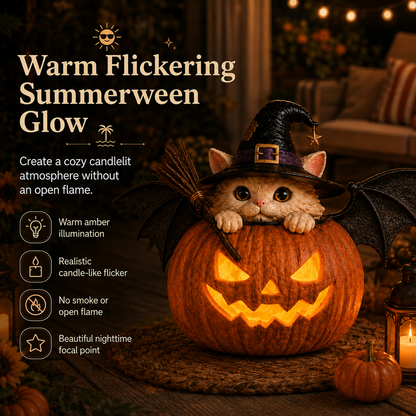 🔥 LIMITED TIME OFFER 🔥 Witch Cat Pumpkin Decoration 50% OFF!!!