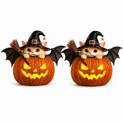 🔥 LIMITED TIME OFFER 🔥 Witch Cat Pumpkin Decoration 50% OFF!!!