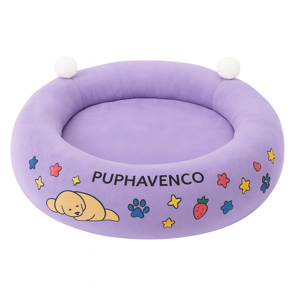 PUPHAVENCO Painted Round Pet Bed