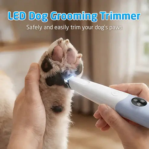 Professional LED Dog Grooming Trimmer – Waterproof Cordless Clipper for Paws, Eyes & Face