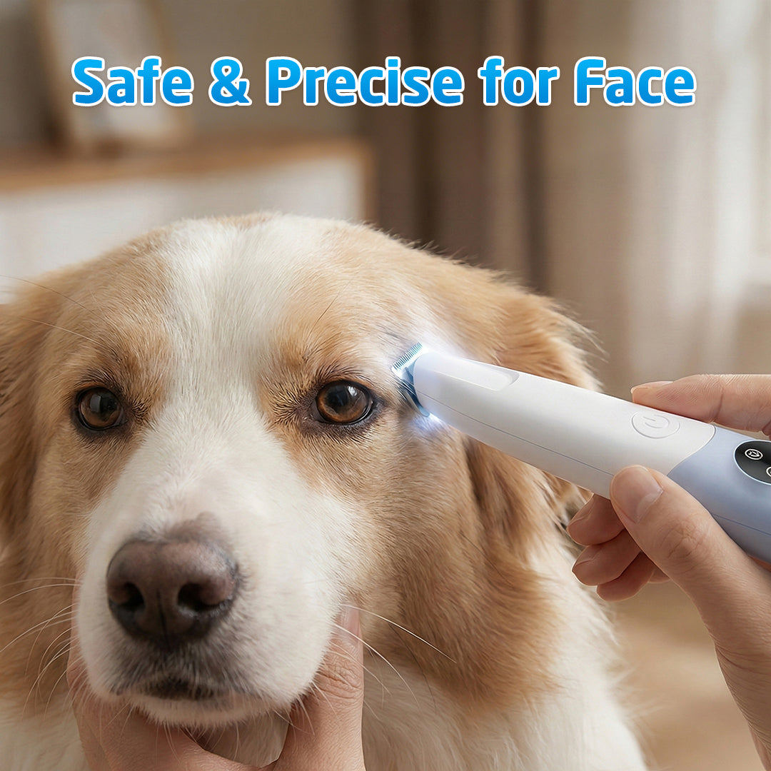 Professional LED Dog Grooming Trimmer – Waterproof Cordless Clipper for Paws, Eyes & Face
