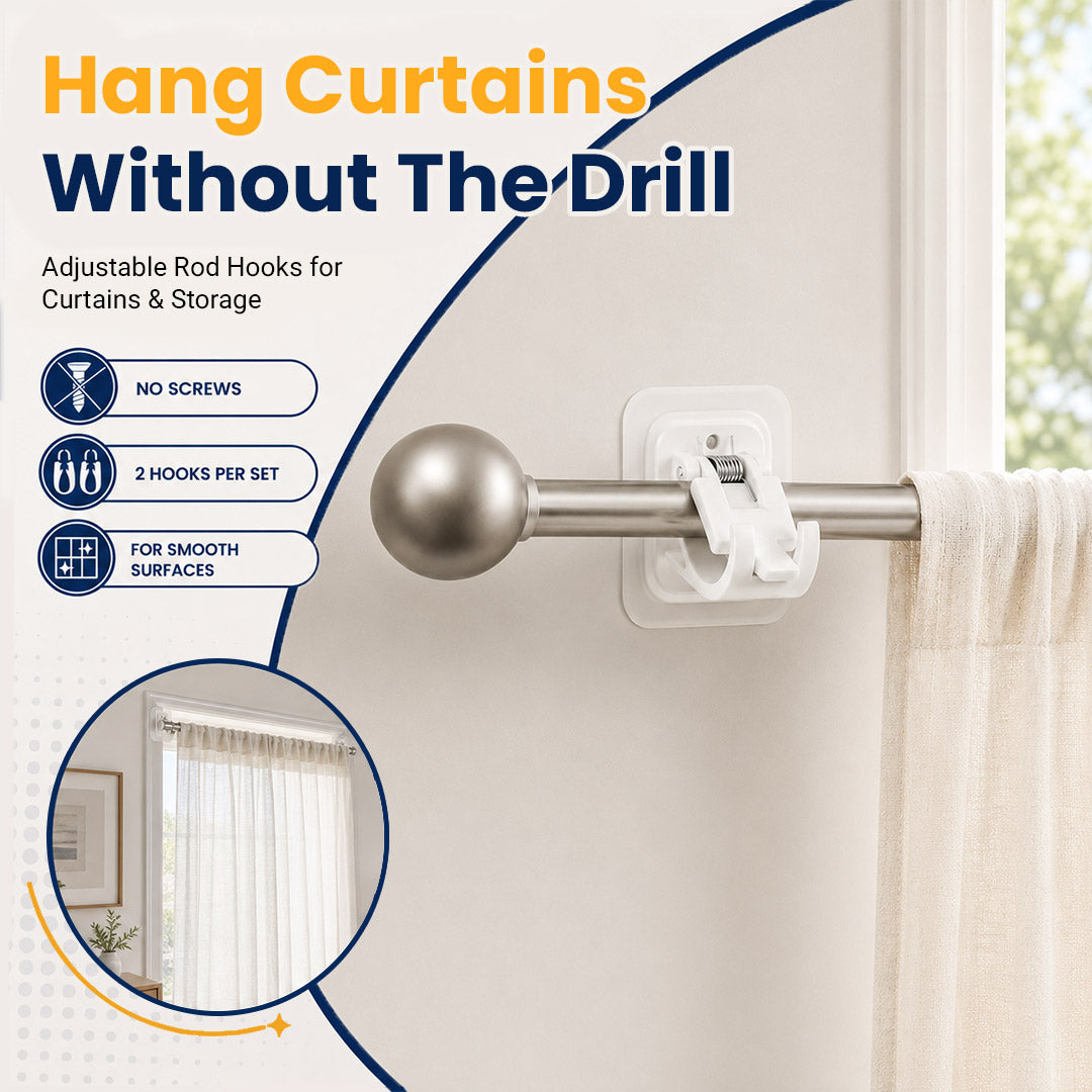 No-Drill Curtain Rod Brackets