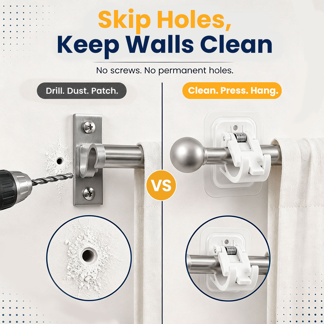 No-Drill Curtain Rod Brackets