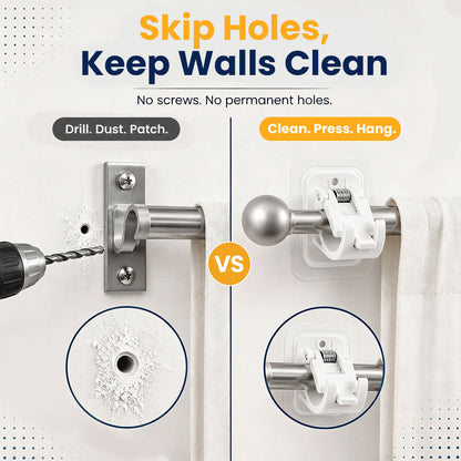 No-Drill Curtain Rod Brackets