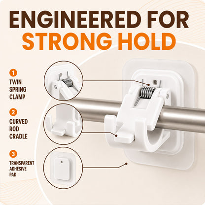 EasyMount No-Drill Curtain Rod Brackets