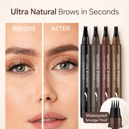 4 Tip Microblade Brow Pen 24H Smudge Proof Natural Brows