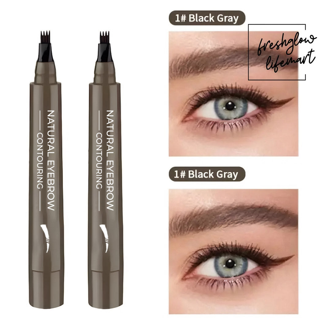 4 Tip Microblade Brow Pen 24H Smudge Proof Natural Brows