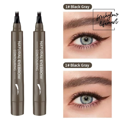 4 Tip Microblade Brow Pen 24H Smudge Proof Natural Brows