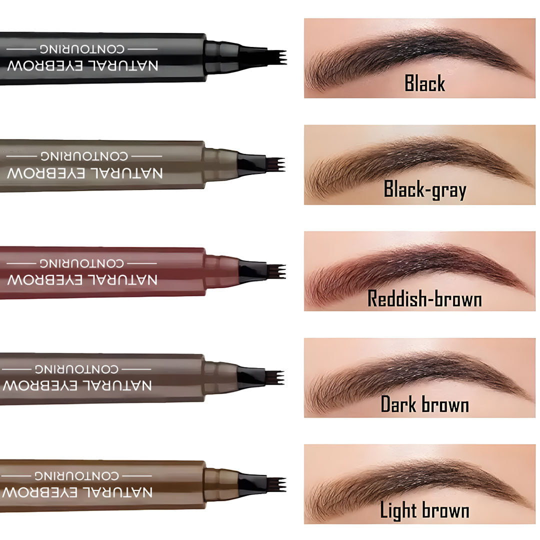 4 Tip Microblade Brow Pen 24H Smudge Proof Natural Brows