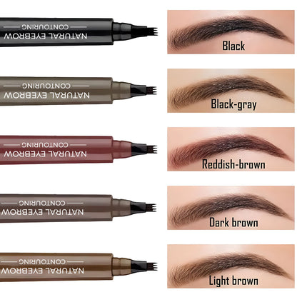 4 Tip Microblade Brow Pen 24H Smudge Proof Natural Brows