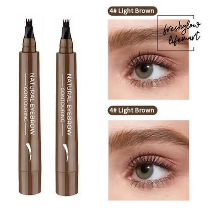 4 Tip Microblade Brow Pen 24H Smudge Proof Natural Brows