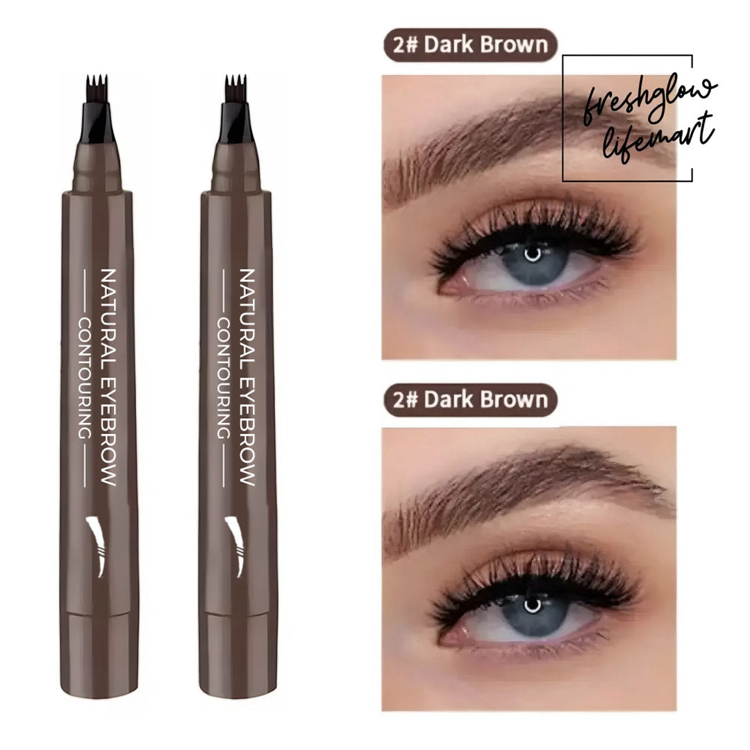 4 Tip Microblade Brow Pen 24H Smudge Proof Natural Brows