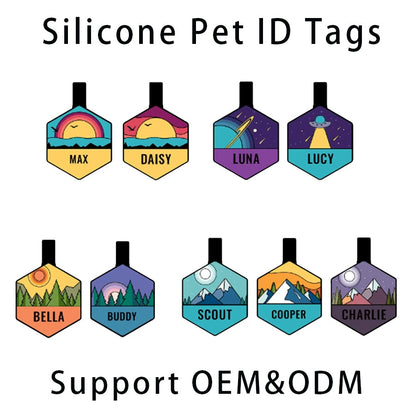 Custom Silicone Pet ID Tag – Quiet, Durable, Waterproof for Dogs, Cats & More