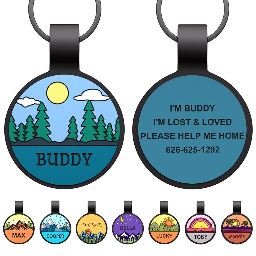 Custom Silicone Pet ID Tag – Quiet, Durable, Waterproof for Dogs, Cats & More