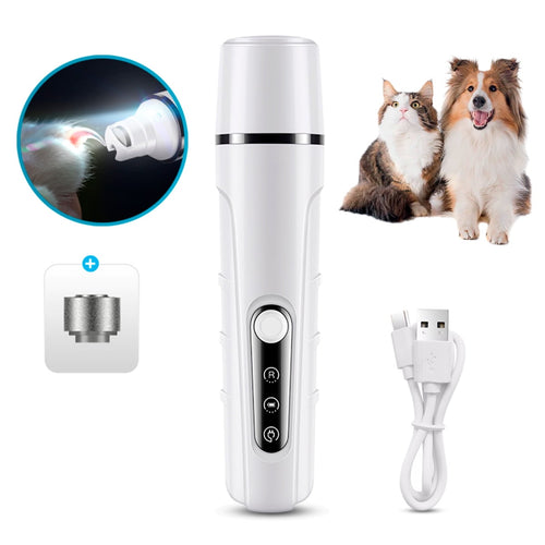 ⚡Rechargeable LED Pet Nail Grinder – Gentle Painless Grooming for Dogs & Cats🐾