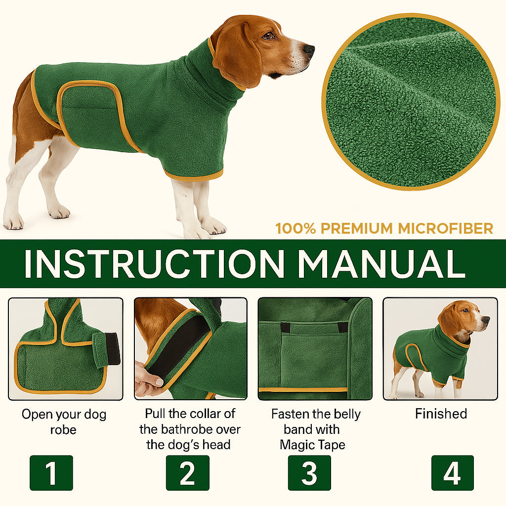 🐶 Ultra-Absorbent Quick-Dry Dog Bathrobe – 🕒 Limited Time Offer – 50% OFF Today Only!