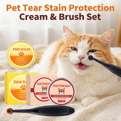 Premium Pet Eye & Paw Restoration Kit — Plant-Based Tear Stain Remover & Soothing Balm Set