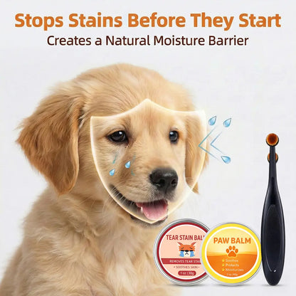 Premium Pet Eye & Paw Restoration Kit — Plant-Based Tear Stain Remover & Soothing Balm Set