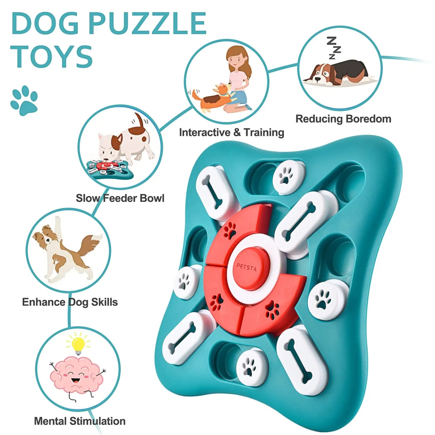 🐶 IQ Training Interactive Pet Toy – Slow Feeder, Treat Dispensing & Sound-Enabled Dog Puzzle Toy