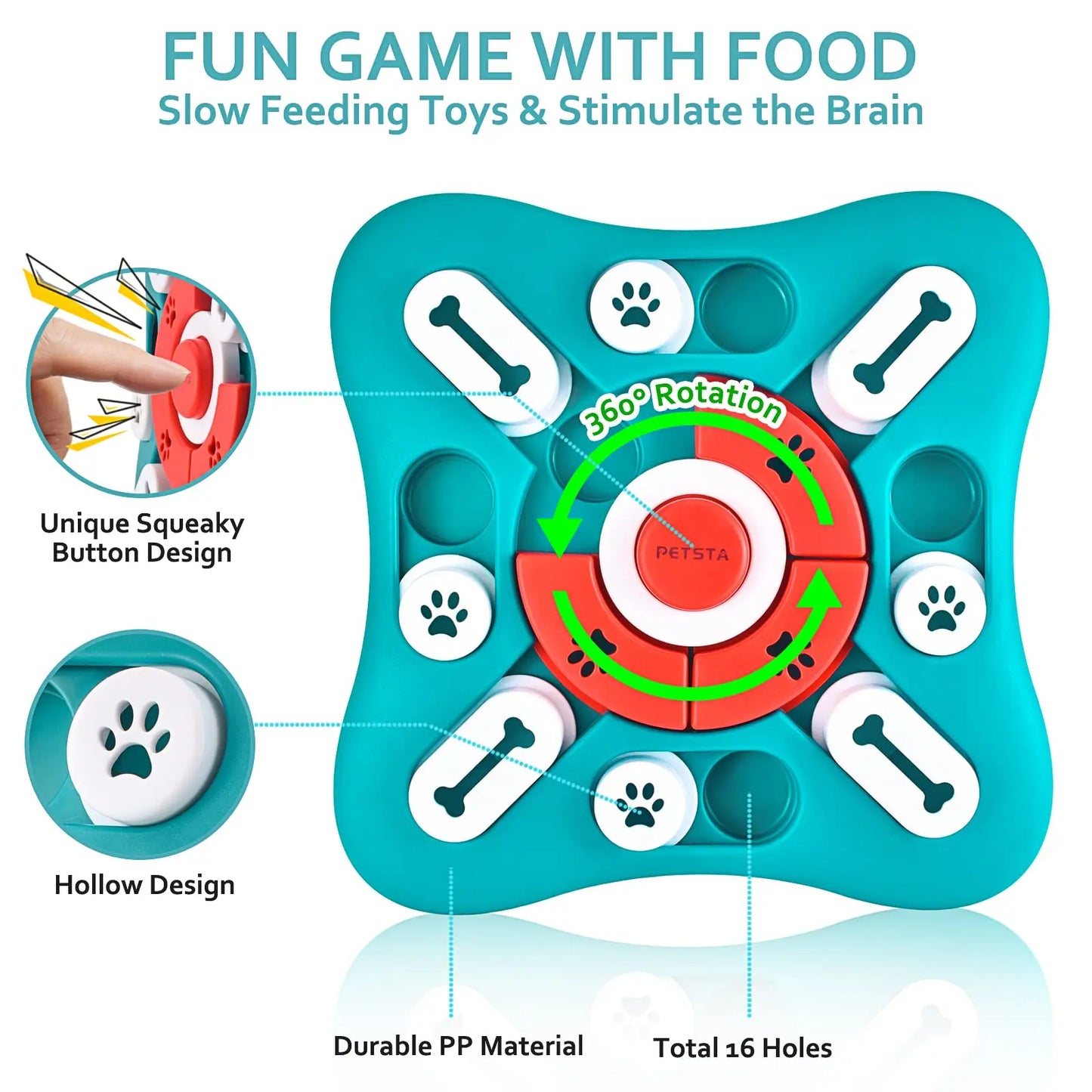 🐶 IQ Training Interactive Pet Toy – Slow Feeder, Treat Dispensing & Sound-Enabled Dog Puzzle Toy