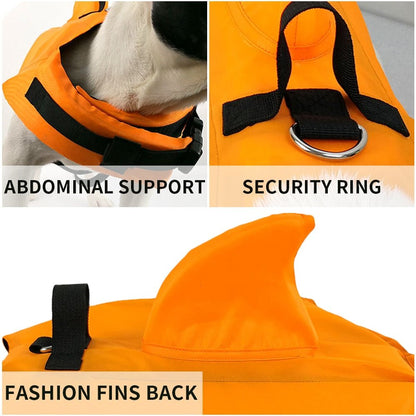 SharkDog Professional Dog Lifesaver – Adjustable Swim Vest with Extra Buoyancy & Top Rescue Handle, Secure Safety Guard for Every Dog