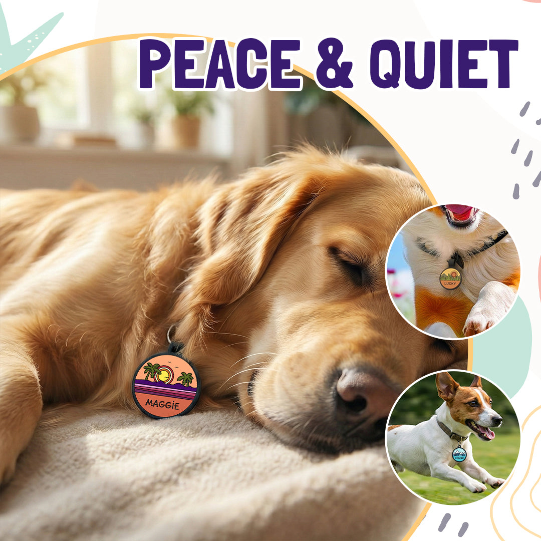 Custom Silicone Pet ID Tag – Quiet, Durable, Waterproof for Dogs, Cats & More