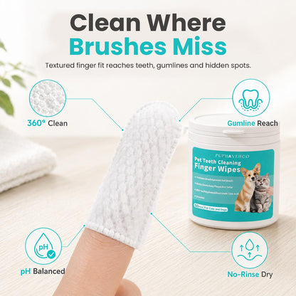 Dog & Cat Teeth Cleaning Finger Wipes