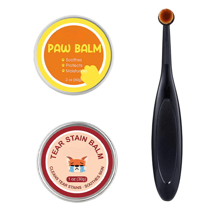 Premium Pet Eye & Paw Restoration Kit — Plant-Based Tear Stain Remover & Soothing Balm Set