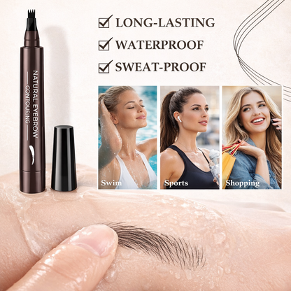 4 Tip Microblade Brow Pen 24H Smudge Proof Natural Brows