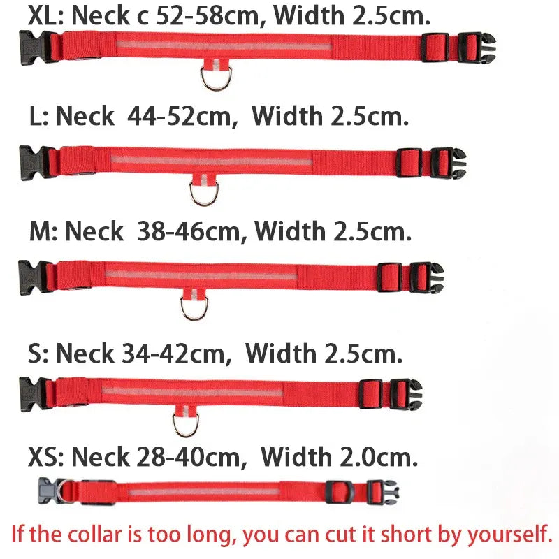 LED Dog Collar - Glow in the Dark Safety Pet Collar with 3 Flashing Modes, Adjustable & Water-Resistant for Maximum Night Visibility and Safety