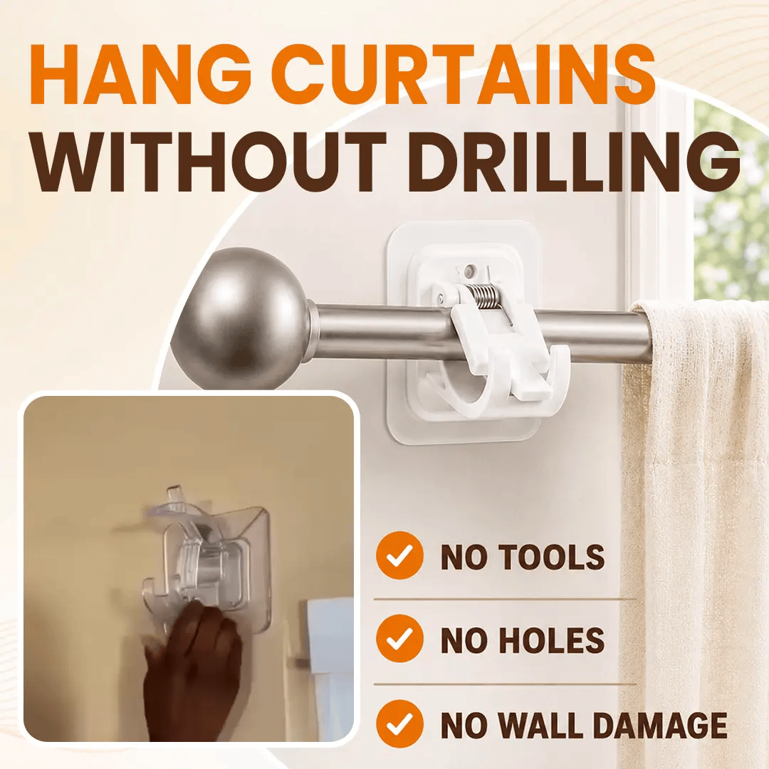 EasyMount No-Drill Curtain Rod Brackets